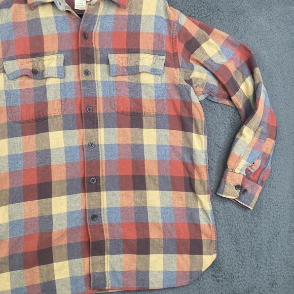 LL Bean Shirt Mens Medium Plaid Flannel Button Up Traditional Fit Outdoors - Picture 3 of 9